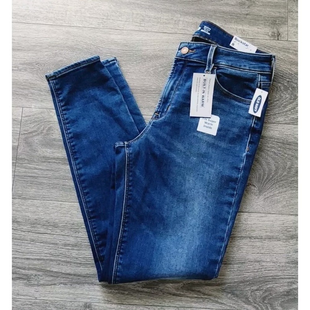 Old Navy Rockstar Jeans Womens Size 8, Short Stretch Super Skinny High Rise.